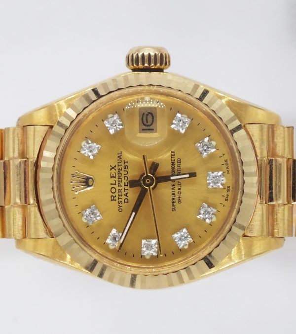 Stunning Ladies Solid 18ct Gold ROLEX Oyster Perpetual Datejust - Boxed - Image 3