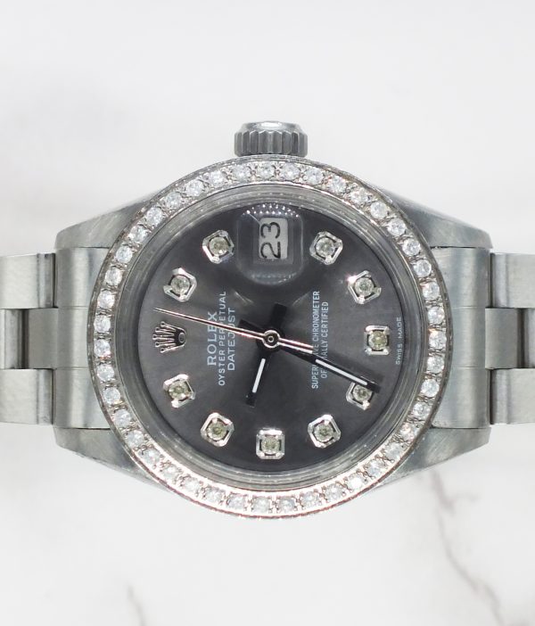 Ladies Rolex Datejust in Steel & White Gold with Diamond Dial, Bezel with Paper - Image 3