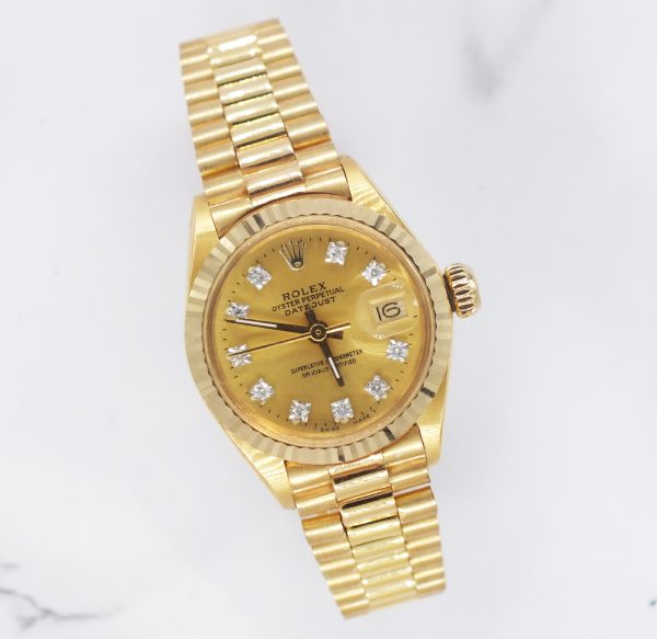 Stunning Ladies Solid 18ct Gold ROLEX Oyster Perpetual Datejust - Boxed - Image 5