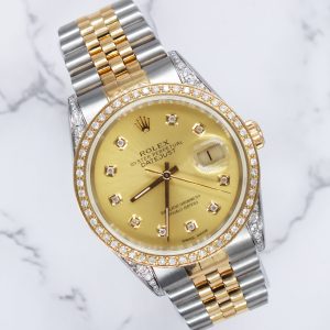 Mens Rolex Datejust 'Fully Loaded' with Champagne Diamond Dial, Bezel & Shoulders