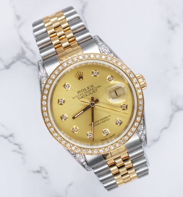 Mens Rolex Datejust 'Fully Loaded' with Champagne Diamond Dial, Bezel & Shoulders