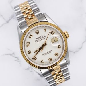 Gents Steel & Gold Rolex Datejust 16233 Factory Ivory Jubilee Dial - B&P!