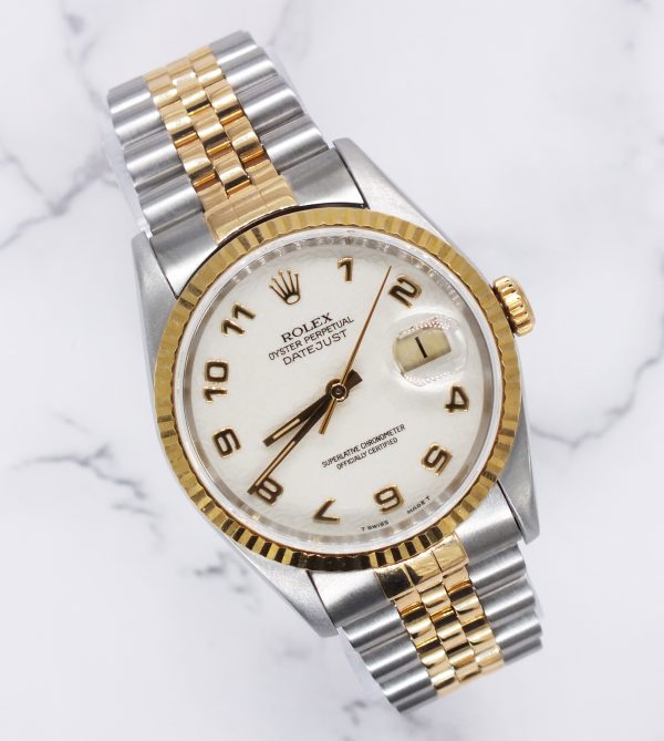 Gents Steel & Gold Rolex Datejust 16233 Factory Ivory Jubilee Dial - B&P!