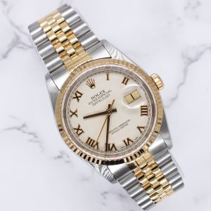 Mens Rolex Oyster Perpetual Datejust - Factory Pyramid Dial - Box / Papers.