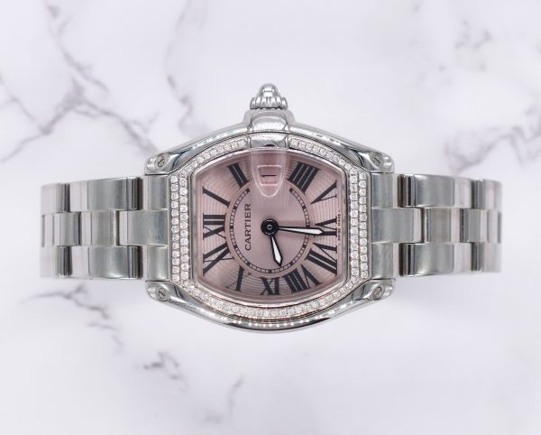 Ladies Cartier Roadster with Pink Dial VVS Diamond Bezel - Boxed - MINT - Image 3