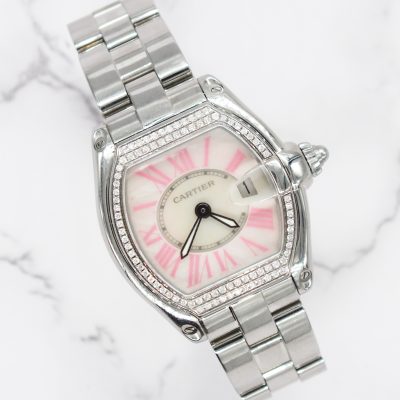 Stunning Ladies Cartier Roadster with White MOP Dial & VVS Diamond Bezel - Boxed