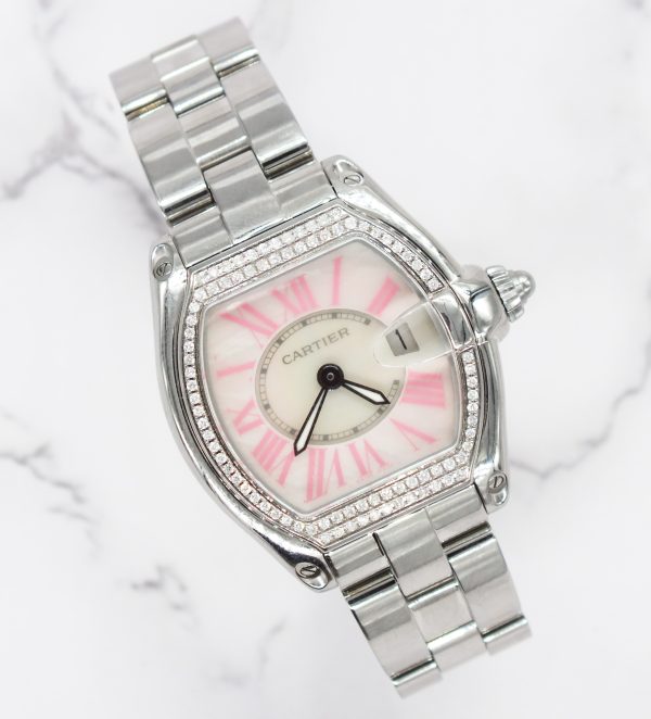 Stunning Ladies Cartier Roadster with White MOP Dial & VVS Diamond Bezel - Boxed