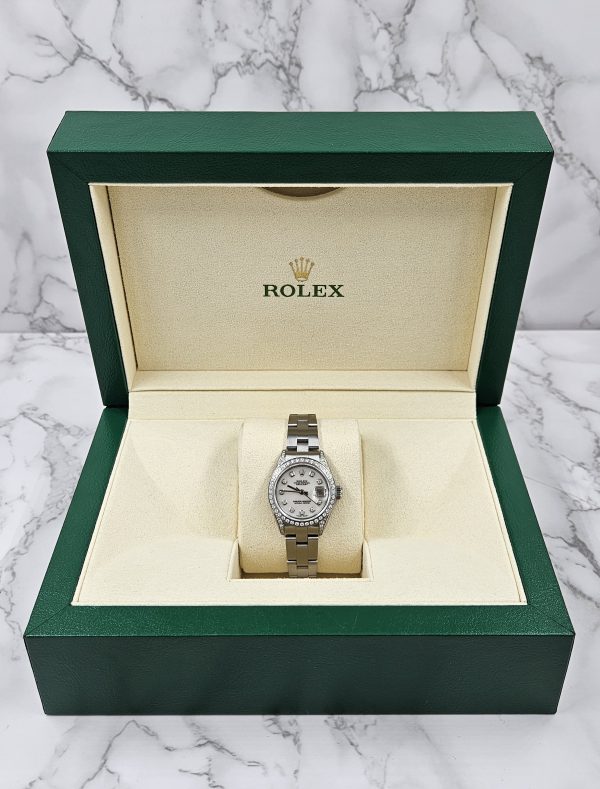 26mm Ladies Rolex Datejust with White MOP Diamond Dial, Bezel & Shoulders. - Image 7