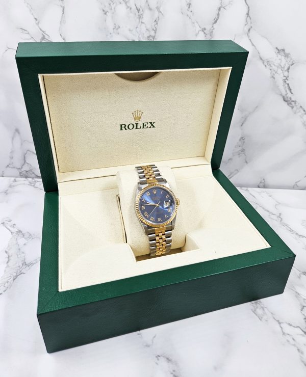Stunning Gents Rolex Datejust Blue Roman Numeral Dial with Box and Papers - MINT - Image 9