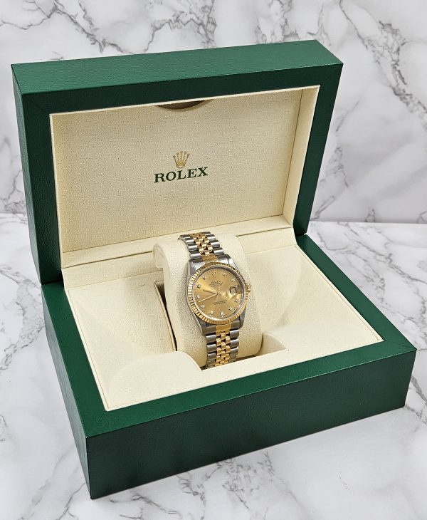 Stunning Gents Rolex Datejust 16233 - Factory Diamond Dial Box & Papers - MINT! - Image 8