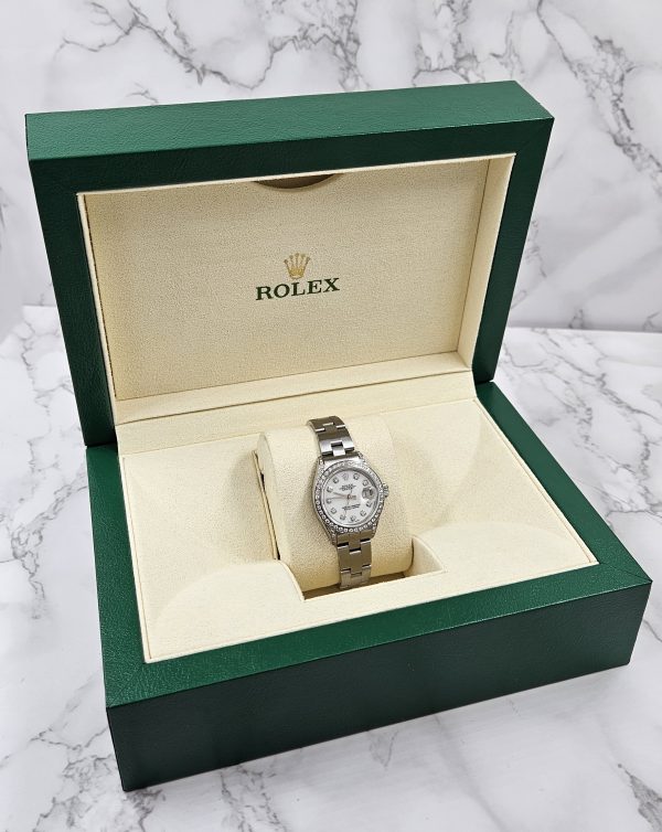 26mm Ladies Rolex Datejust with White MOP Diamond Dial, Bezel & Shoulders. - Image 8
