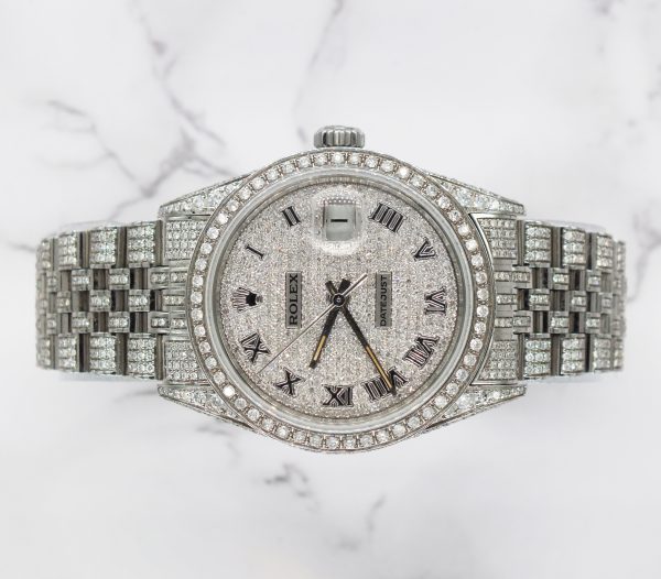 Mens Rolex Datejust with Full Diamond Dial, Bezel, Shoulders and Bracelet! - Image 2