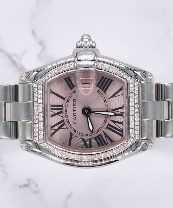 Ladies Cartier Roadster with Pink Dial VVS Diamond Bezel - Boxed - MINT - Image 4