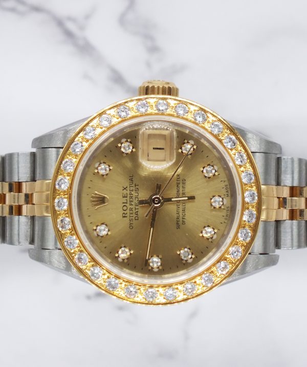 Ladies Rolex Datejust with Factory Diamond Dial & Diamond Bezel – BOX & PAPERS - Image 3