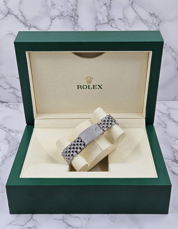 Mens Rolex Datejust with Full Diamond Dial, Bezel, Shoulders and Bracelet! - Image 10