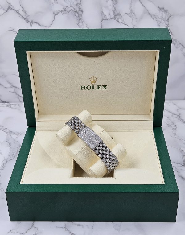 Mens Rolex Datejust with Full Diamond Dial, Bezel, Shoulders and Bracelet! - Image 11