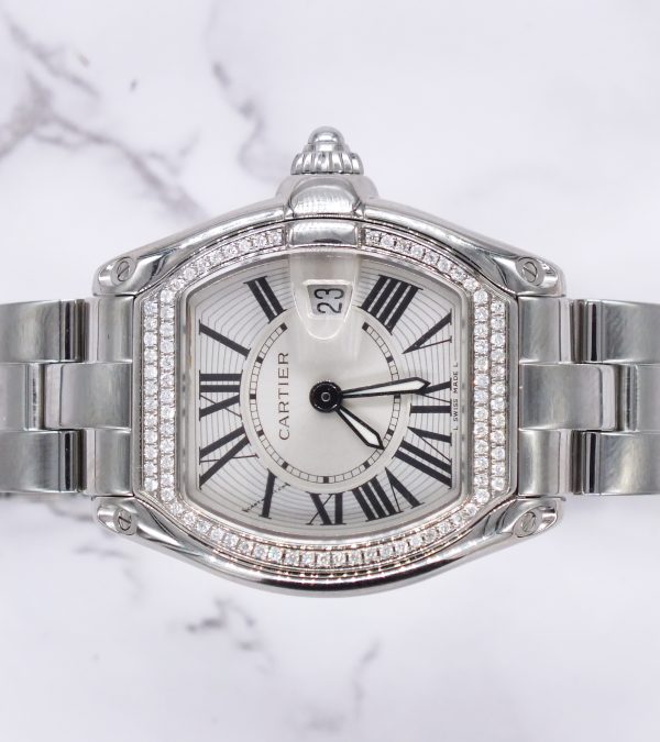 Ladies Cartier Roadster with Silver Dial VVS Diamond Bezel - Boxed - MINT - Image 3
