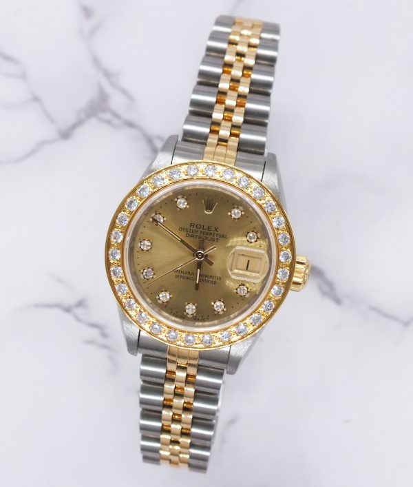 Ladies Rolex Datejust with Factory Diamond Dial & Diamond Bezel – BOX & PAPERS - Image 4