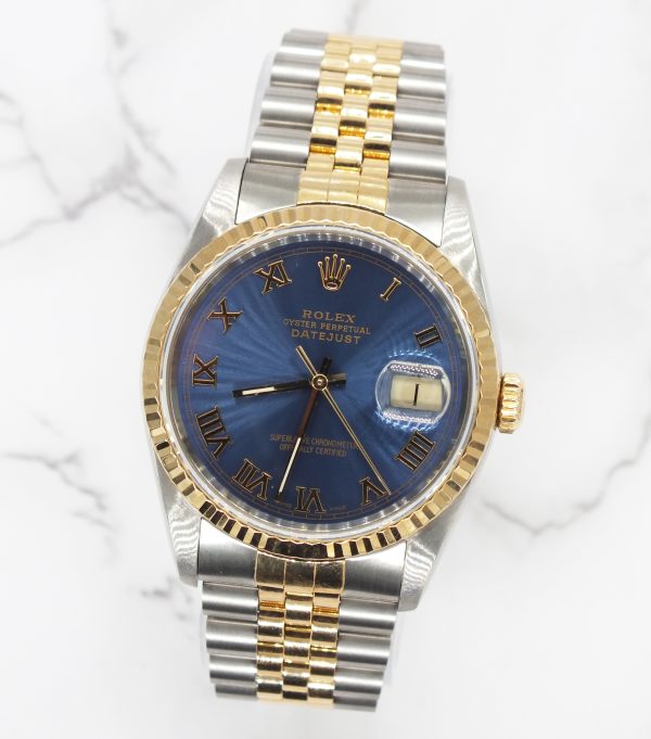 Stunning Gents Rolex Datejust Blue Roman Numeral Dial with Box and Papers - MINT - Image 4