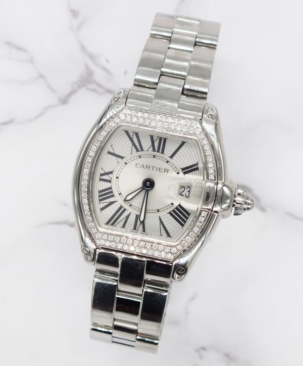Ladies Cartier Roadster with Silver Dial VVS Diamond Bezel - Boxed - MINT - Image 4