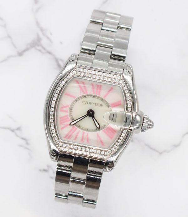 Stunning Ladies Cartier Roadster with White MOP Dial & VVS Diamond Bezel - Boxed - Image 4