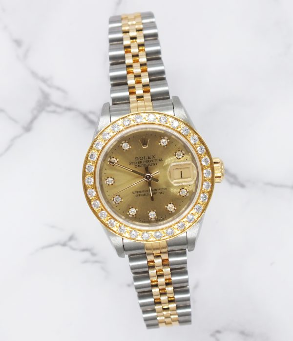 Ladies Rolex Datejust with Factory Diamond Dial & Diamond Bezel – BOX & PAPERS - Image 5