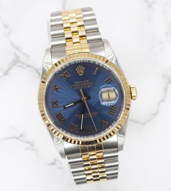 Stunning Gents Rolex Datejust Blue Roman Numeral Dial with Box and Papers - MINT - Image 5