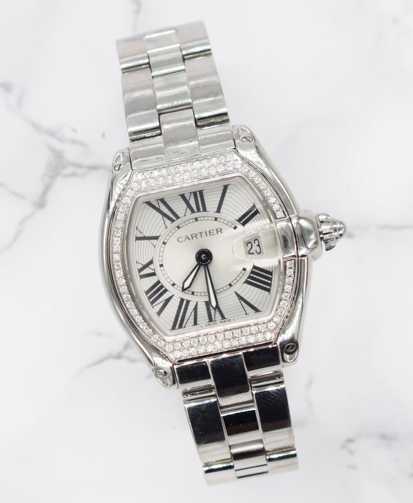 Ladies Cartier Roadster with Silver Dial VVS Diamond Bezel - Boxed - MINT - Image 5