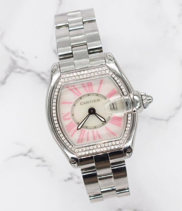 Stunning Ladies Cartier Roadster with White MOP Dial & VVS Diamond Bezel - Boxed - Image 5