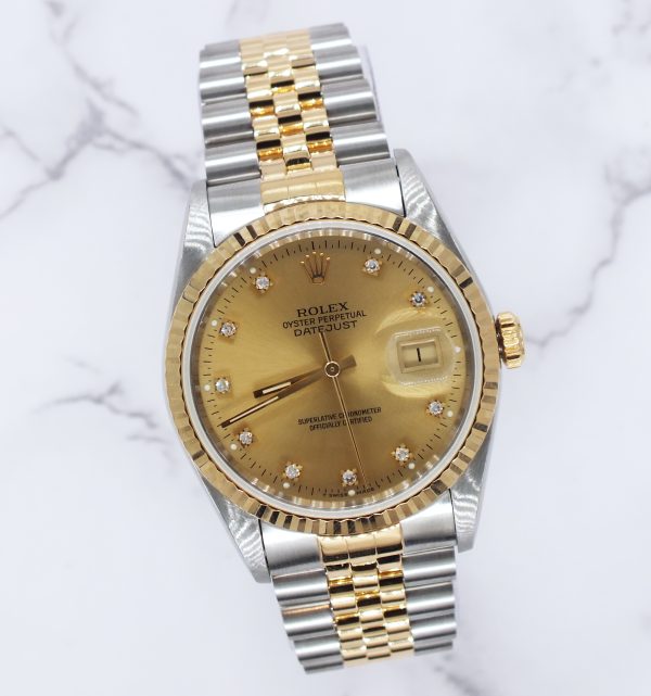 Stunning Gents Rolex Datejust 16233 - Factory Diamond Dial Box & Papers - MINT! - Image 5