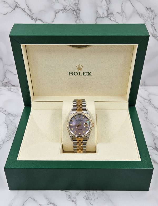 Mens Rolex Datejust 'Fully Loaded' with PINK MOP Diamond Dial, Bezel & Shoulder - Image 6