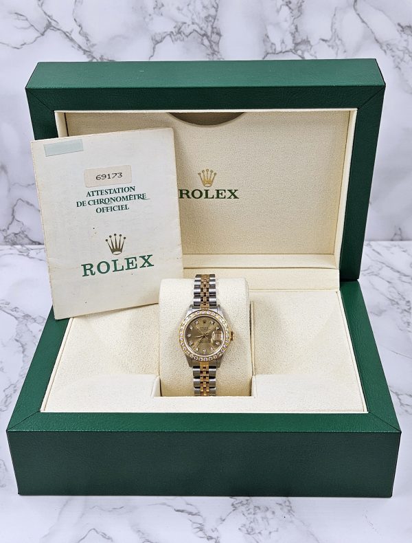Ladies Rolex Datejust with Factory Diamond Dial & Diamond Bezel – BOX & PAPERS - Image 6