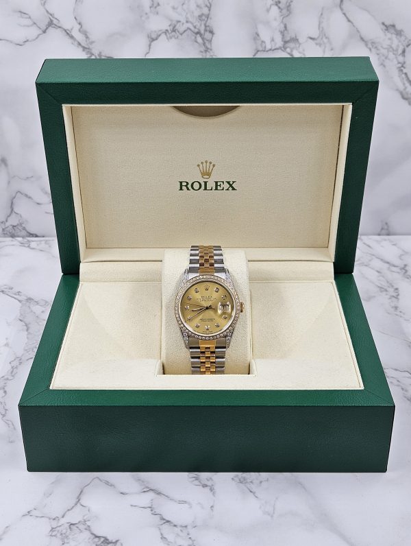 Mens Rolex Datejust 'Fully Loaded' with Champagne Diamond Dial, Bezel & Shoulders - Image 7