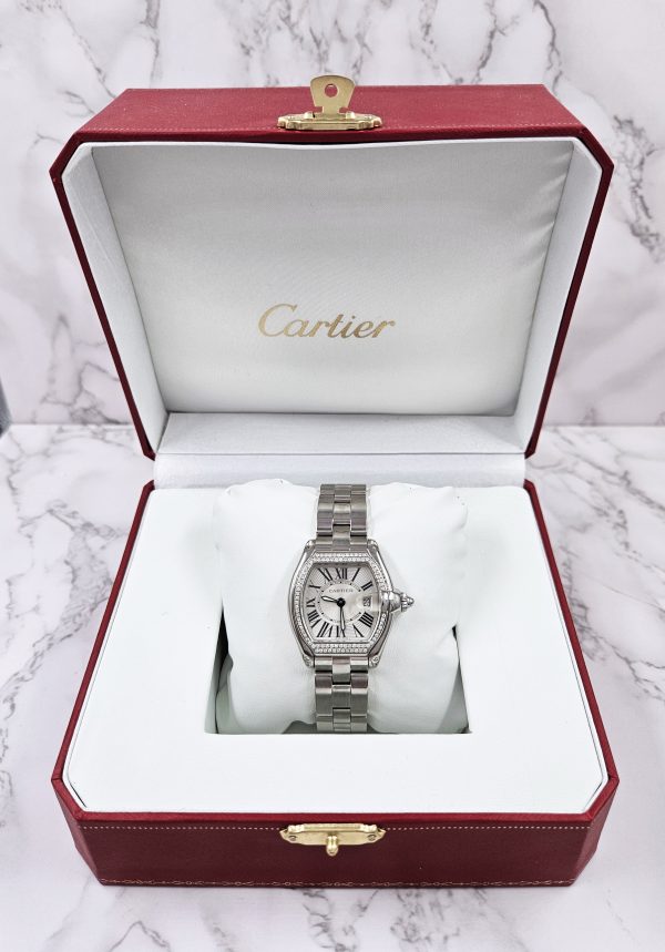 Ladies Cartier Roadster with Silver Dial VVS Diamond Bezel - Boxed - MINT - Image 6
