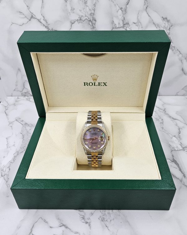 Mens Rolex Datejust 'Fully Loaded' with PINK MOP Diamond Dial, Bezel & Shoulder - Image 7