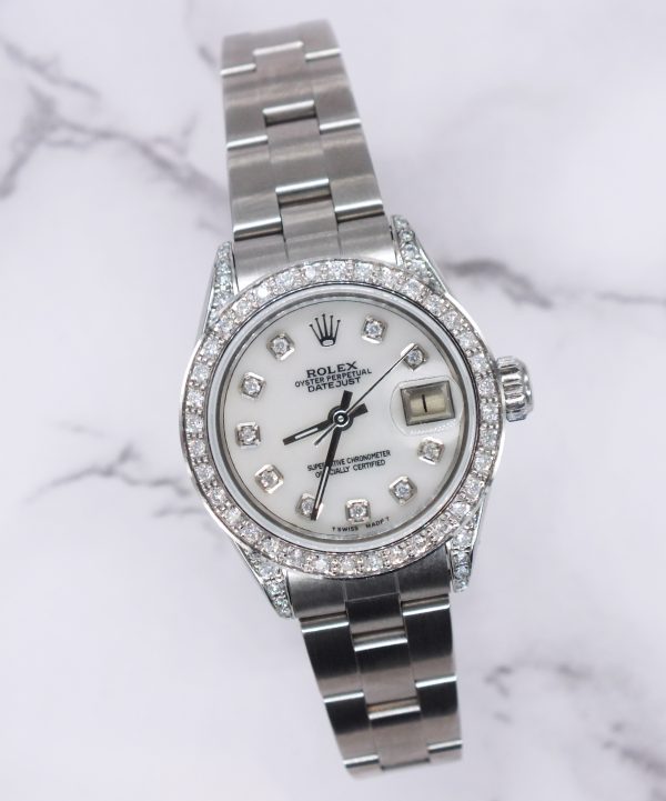 26mm Ladies Rolex Datejust with White MOP Diamond Dial, Bezel & Shoulders. - Image 6