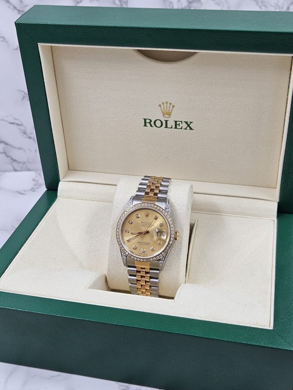 Mens Rolex Datejust 'Fully Loaded' with Champagne Diamond Dial, Bezel & Shoulders - Image 8