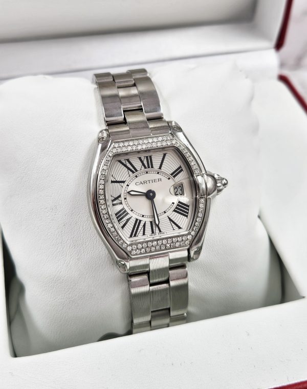 Ladies Cartier Roadster with Silver Dial VVS Diamond Bezel - Boxed - MINT - Image 7