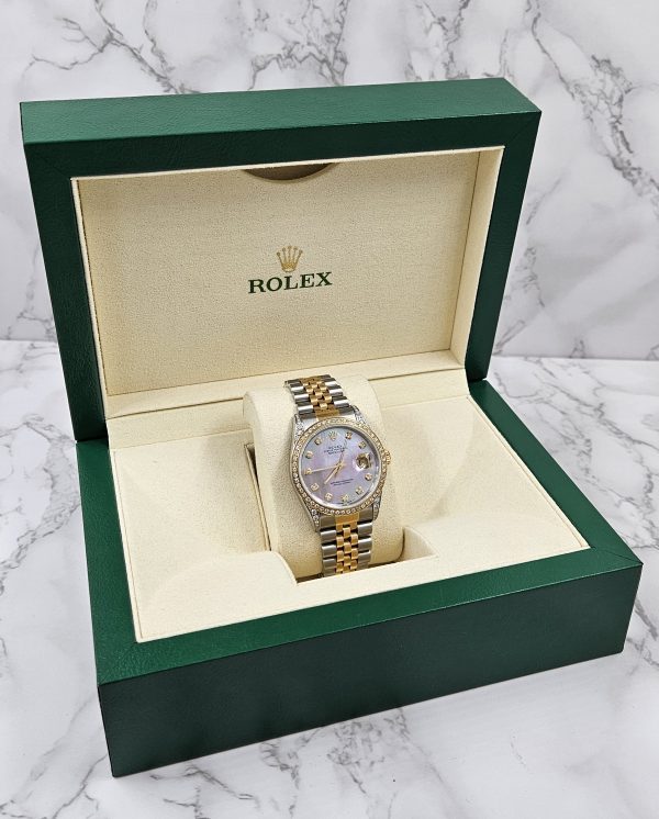 Mens Rolex Datejust 'Fully Loaded' with PINK MOP Diamond Dial, Bezel & Shoulder - Image 8