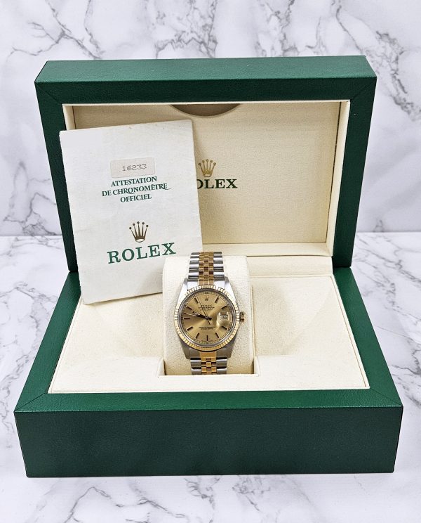 Stunning Gents Rolex Oyster Perpetual Datejust 16233 with Box and Papers - MINT! - Image 9