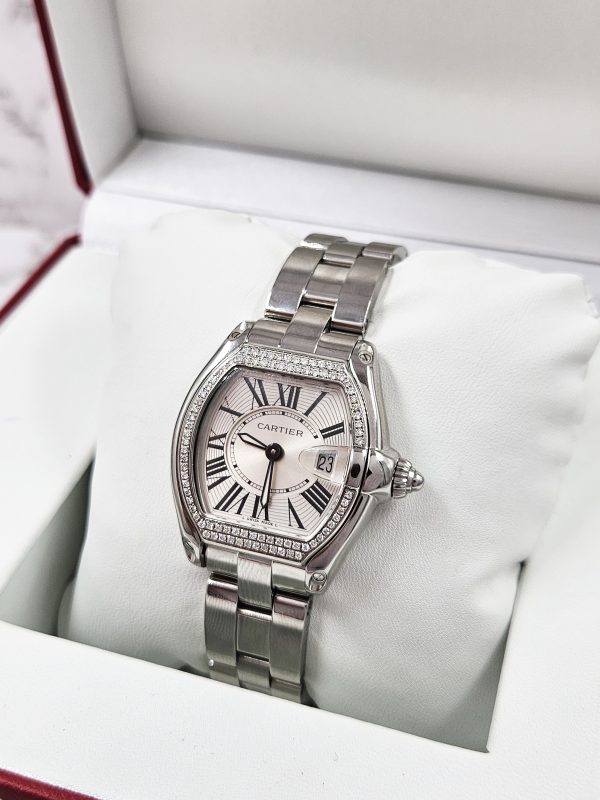 Ladies Cartier Roadster with Silver Dial VVS Diamond Bezel - Boxed - MINT - Image 8