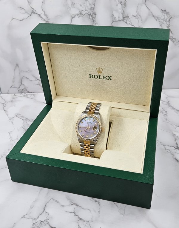 Mens Rolex Datejust 'Fully Loaded' with PINK MOP Diamond Dial, Bezel & Shoulder - Image 9