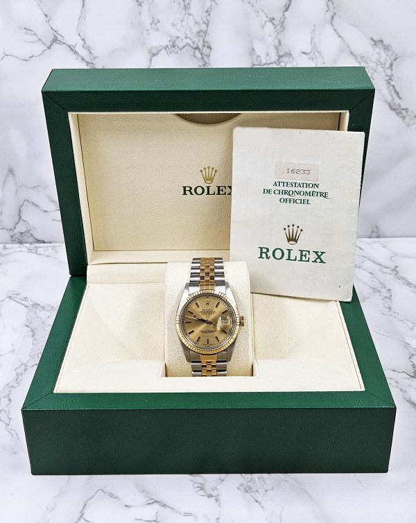 Stunning Gents Rolex Oyster Perpetual Datejust 16233 with Box and Papers - MINT! - Image 10