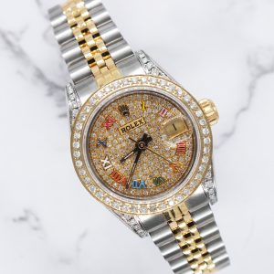 Ladies Rolex Datejust 'Fully Loaded' with Rainbow Dial, Bezel & Shoulders - MINT