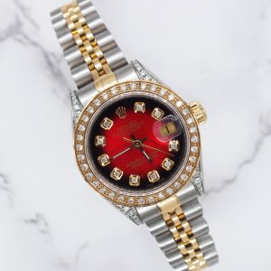 Ladies Rolex Datejust 'Fully Loaded' with Red Diamond Dial, Bezel & Shoulders