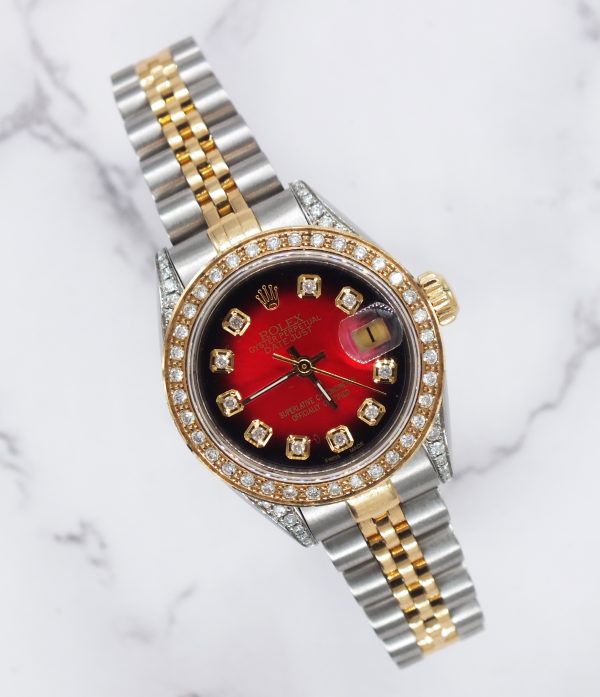 Ladies Rolex Datejust 'Fully Loaded' with Red Diamond Dial, Bezel & Shoulders