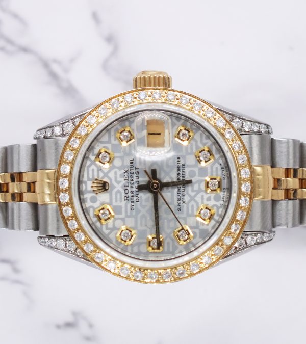 Ladies Rolex Datejust 'Fully Loaded' with Silver Diamond Dial, Bezel & Shoulders - Image 3