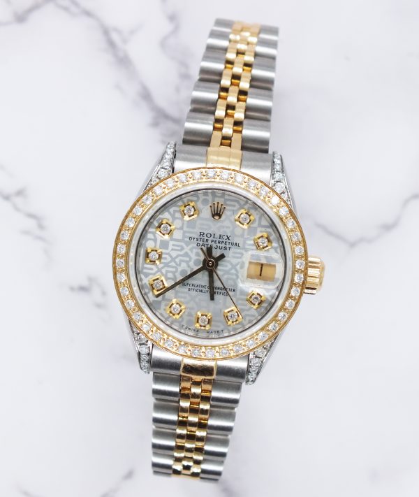 Ladies Rolex Datejust 'Fully Loaded' with Silver Diamond Dial, Bezel & Shoulders - Image 4