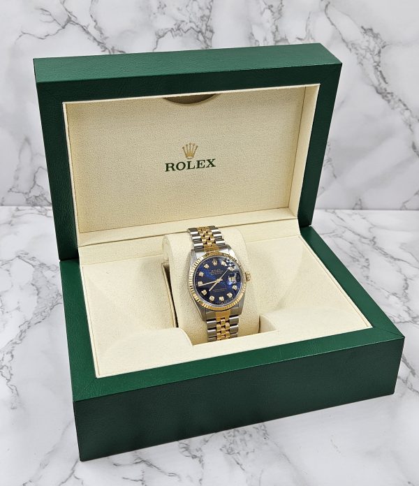 Gents Steel & Gold Rolex Datejust 16233 Blue Jubilee Diamond Dial - Box & Papers - Image 8