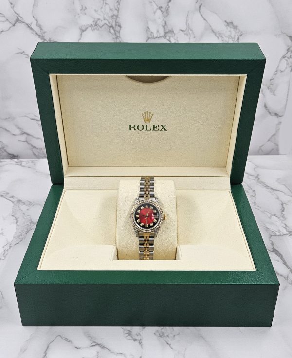 Ladies Rolex Datejust 'Fully Loaded' with Red Diamond Dial, Bezel & Shoulders - Image 8